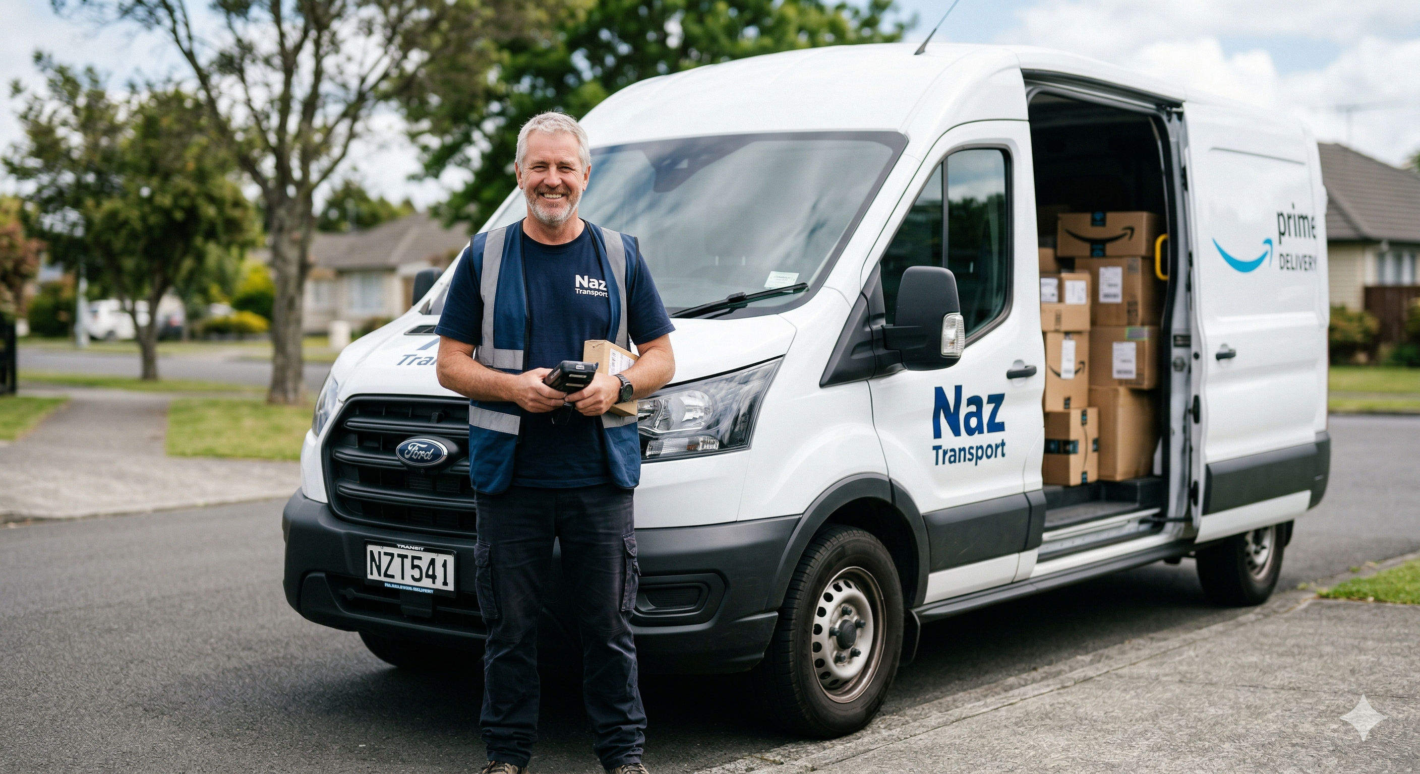 NAZ Transport driver with delivery van